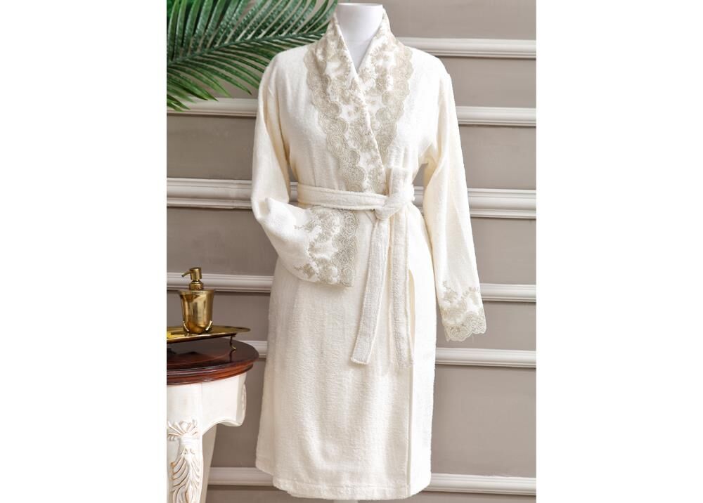 ELAYNA BATHROBE CREAM M-L SIZE