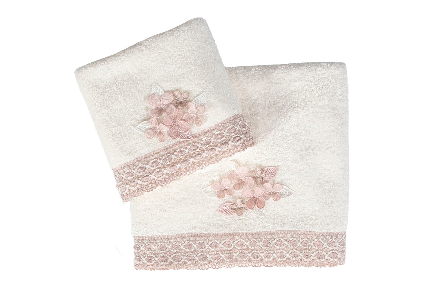 ESMERALDA 50x90 TOWEL CREAM-PINK