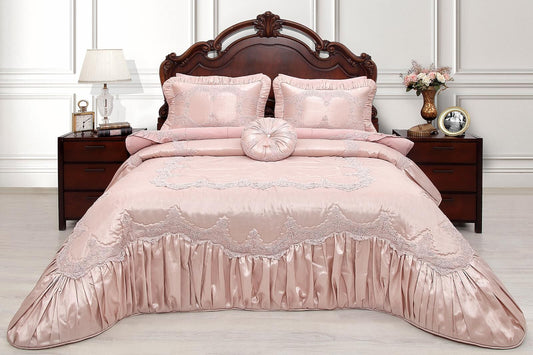 RANIELA QUILTED BEDSPREAD SET OF 4 PCS POWDER 270x270cm